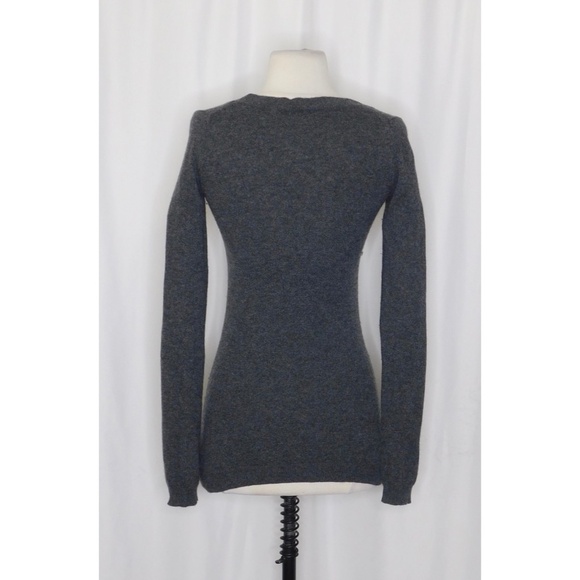 THEORY Demonte Royal Gray Cashmere Scoop Neck Sweater Pullover Knit P Tall XS - Picture 7 of 12